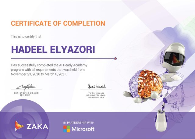 AI Ready Academy certificate of completion