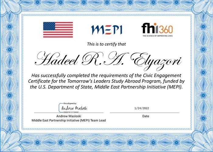 Civic Engagement Certificate, Tomorrow's Leaders Study Abroad Program